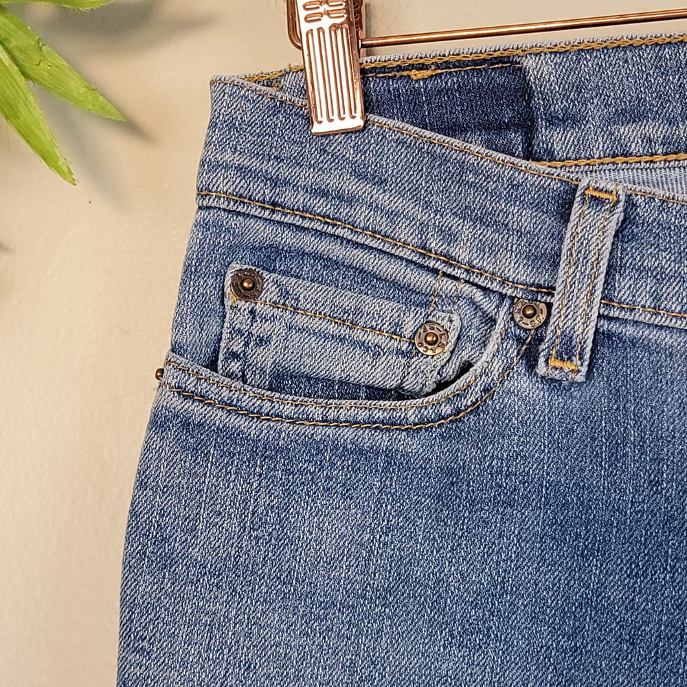 Vintage Levi's 518 Super Low Stretch Boot Cut Bootcut Medium Wash 5 S Jeans Y2K - Picture 2 of 11